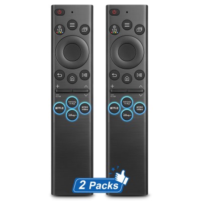 2-Pack Universal Remote Control for All Samsung TV LED Neo QLED Crystal UHD The Serif HDR LCD Frame Curved Solar HDTV 4K 8K Smart TVs Q60 Q70 Q80 AU8000 BU8000 CU8000 Series Replacement Remote