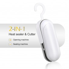 Mini-Heat-Bag-Sealer, Handheld 2 in 1 Heat Sealer and Cutter Portable Bag Resealer Sealer for Plastic Bags, Mini Heat Vacuum Sealers With Hook