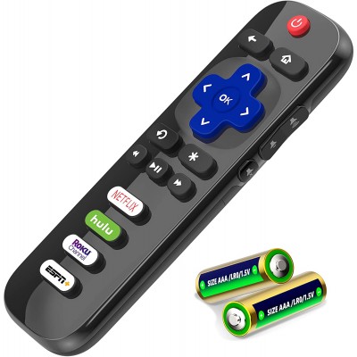 EWO'S RC280 Remote Control for TCL-Roku-TV-Remote-Replacement, with Buttons for Netflix, Hulu, ESPN+, Roku Channel