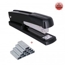 EWO'S Staplers Office Supplies, 50 Sheets Capacity Desktop Stapler With 1000 Staples, Rotatable And Replaceable Nail plate-Black